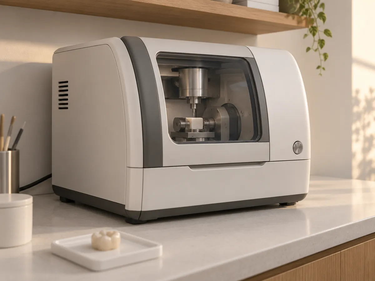 The in-house milling machine used to make certain crowns at New'Gen Dental